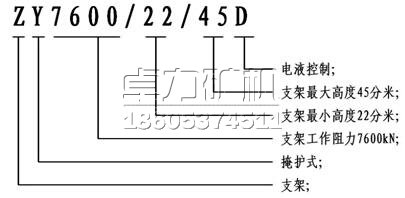 掩护式液压支架型号及编码规则